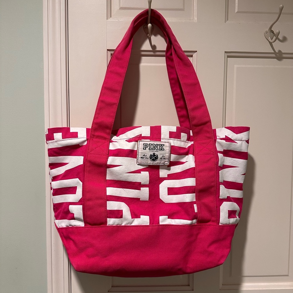 Victorias Secret Pink Hot Pink Canvas Shoulder Bag